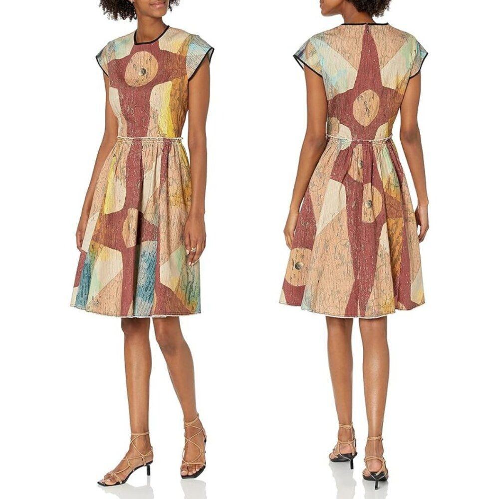 Making the Cut Gary Graham Carnival Knee Length Dress Size Small Retro Quirky